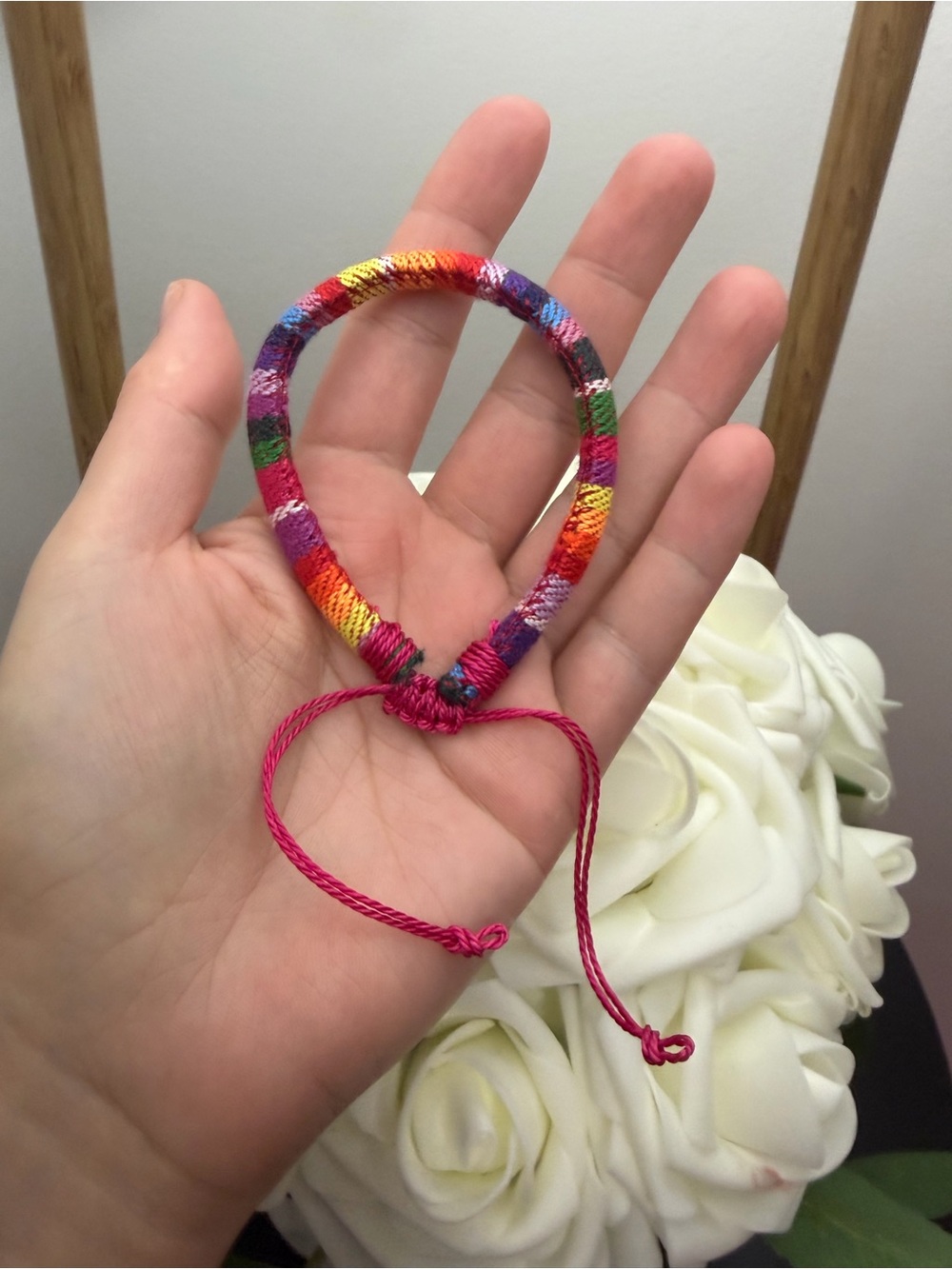 Multicolor Woven Friendship Bracelet - Pink Accent
